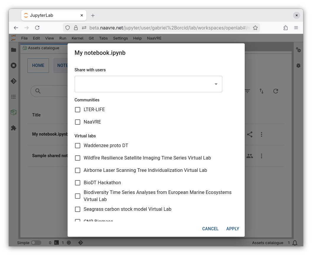 Assets catalogue share 1 screenshot